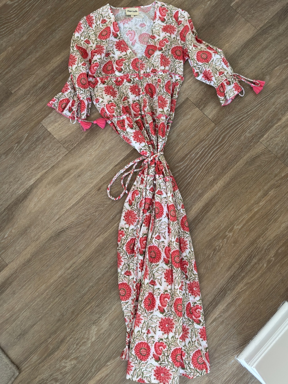 Pippa Louie Pink Floral Wrap Maxi Dress